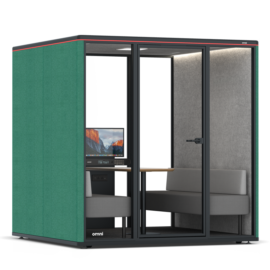 Omni SixSofa (+ Monitor Stand) / Gabriel Medley Forest Green / #a49f98