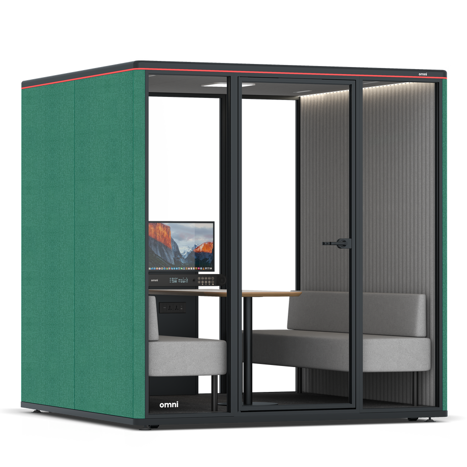 Omni SixSofa (+ Monitor Stand) / Gabriel Medley Forest Green / #6d6c69