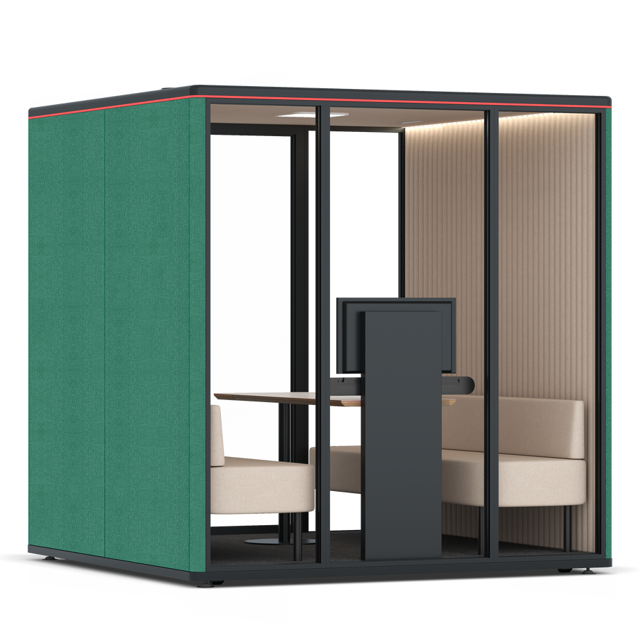 Omni SixSofa (+ Monitor Stand) / Gabriel Medley Forest Green / #a18e7e