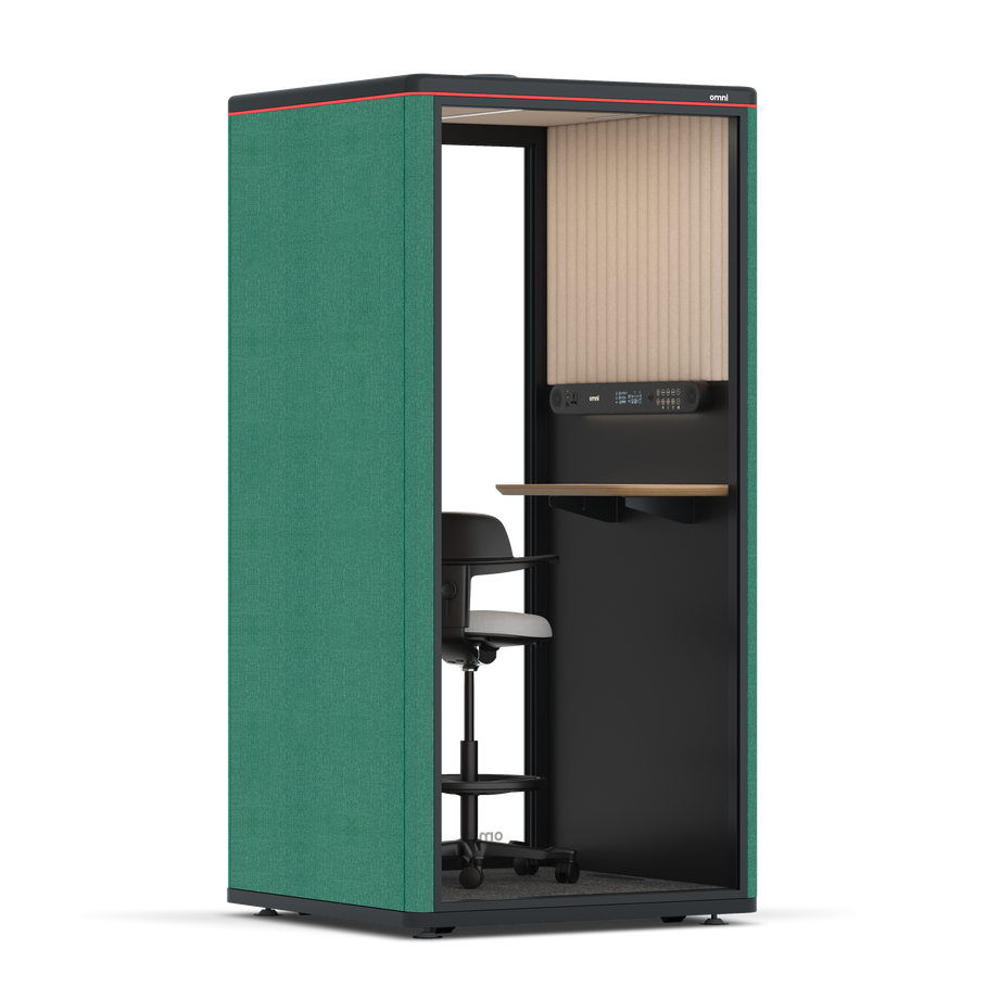 Omni One PlusStatic Device Shelf / Gabriel Medley Forest Green / #a18e7e