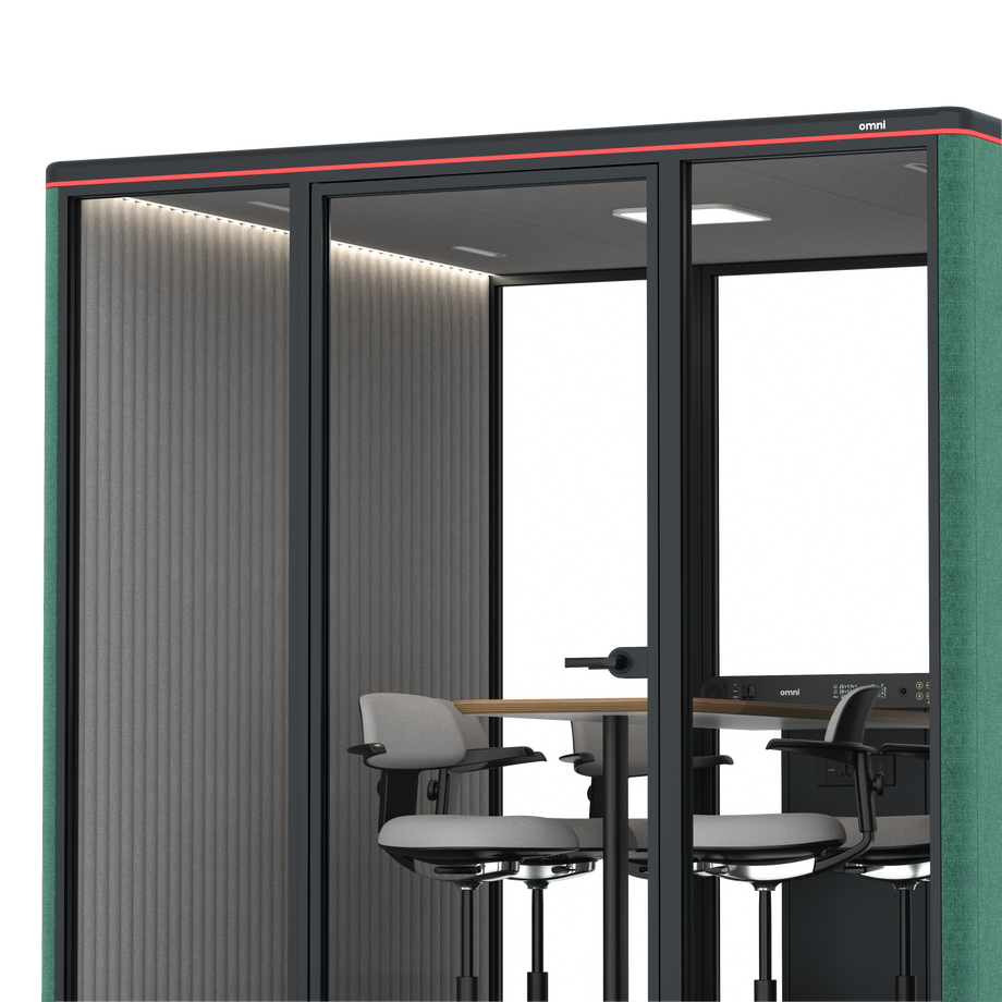 Omni SixCounter Meeting Table / Gabriel Medley Forest Green / #6d6c69