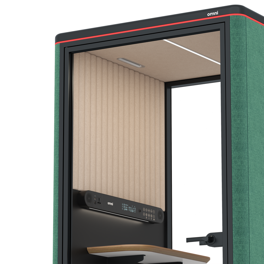 Omni One PlusStatic Device Shelf / Gabriel Medley Forest Green / #a18e7e