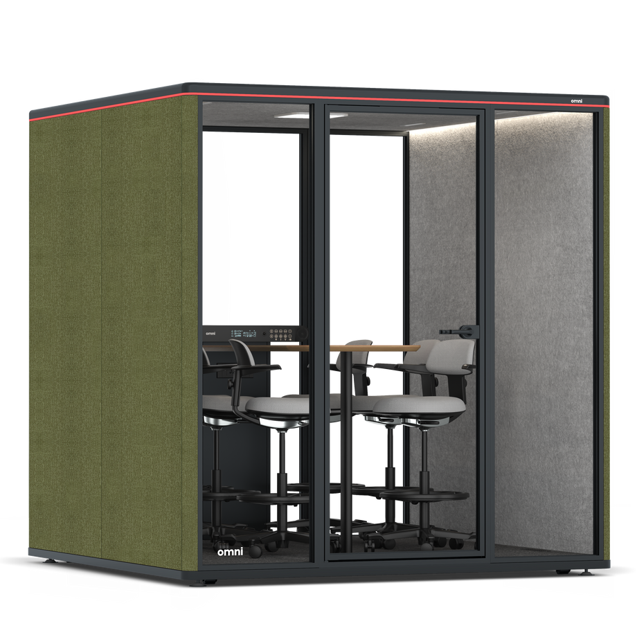 Omni SixCounter Meeting Table / Gabriel Medley Meadow Green / #a49f98