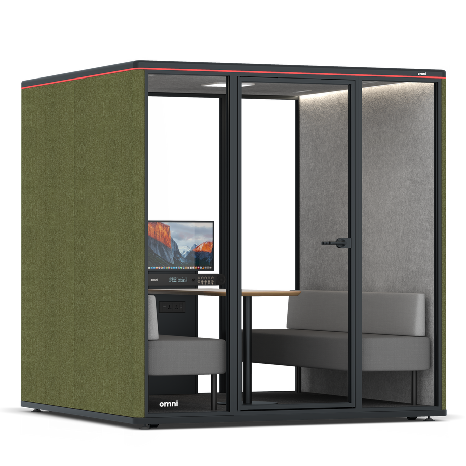 Omni SixSofa (+ Monitor Stand) / Gabriel Medley Meadow Green / #a49f98