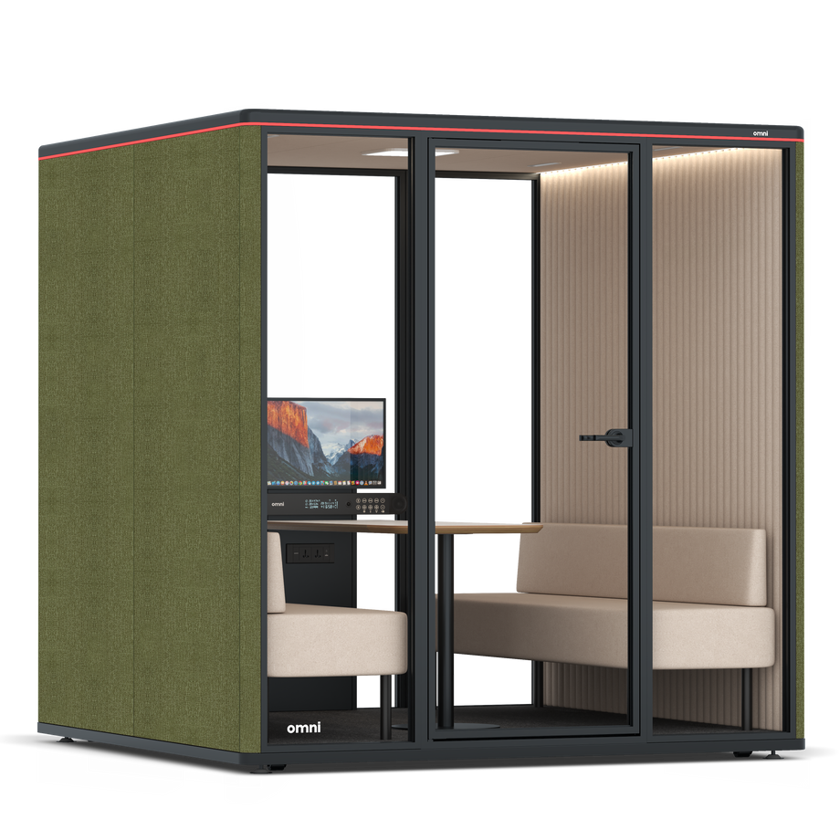 Omni SixSofa (+ Monitor Stand) / Gabriel Medley Meadow Green / #a18e7e