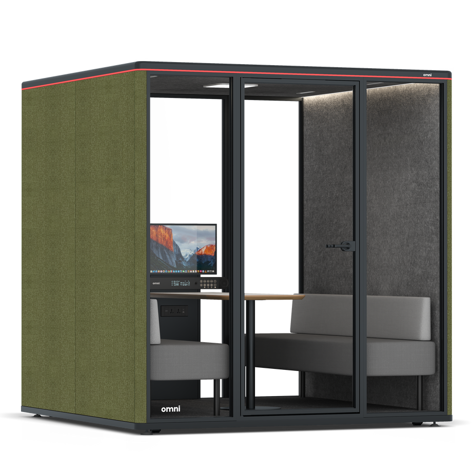 Omni SixSofa (+ Monitor Stand) / Gabriel Medley Meadow Green / #615f5d