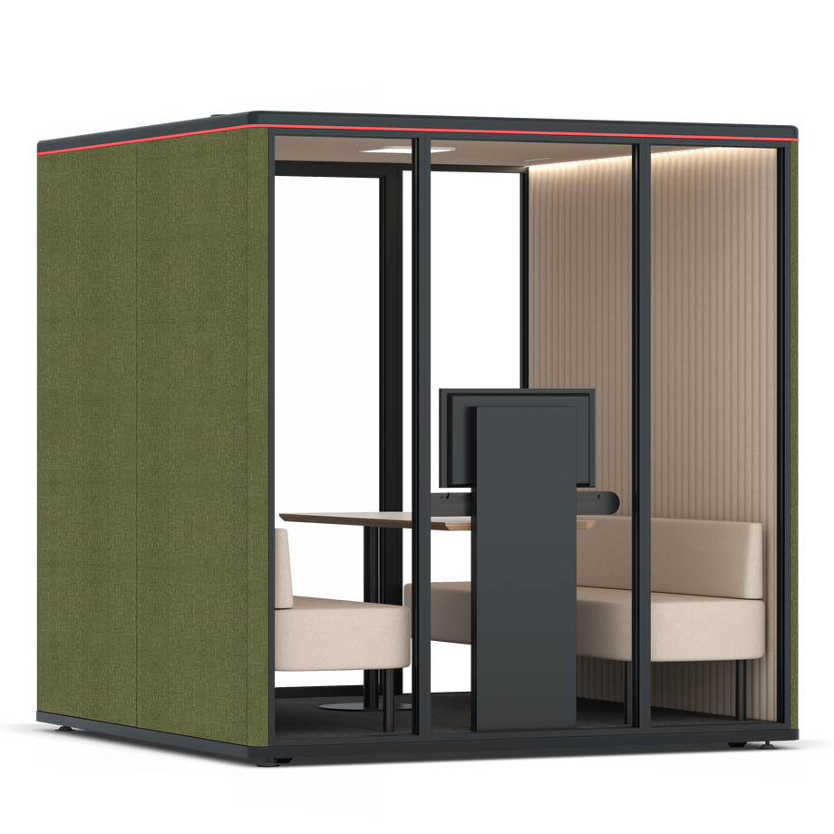 Omni SixSofa (+ Monitor Stand) / Gabriel Medley Meadow Green / #a18e7e