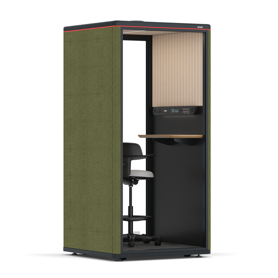 Omni One PlusStatic Device Shelf / Gabriel Medley Meadow Green / #a18e7e