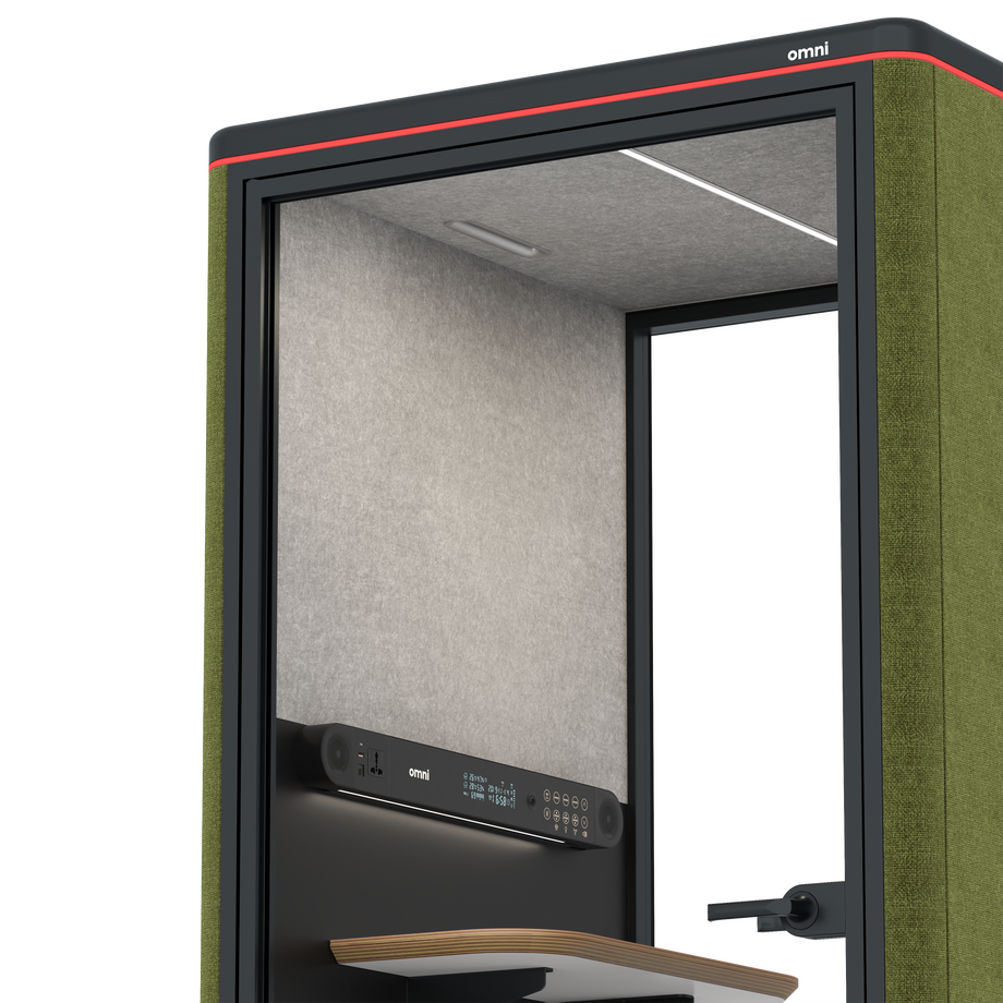 Omni One PlusStatic Device Shelf / Gabriel Medley Meadow Green / #a49f98