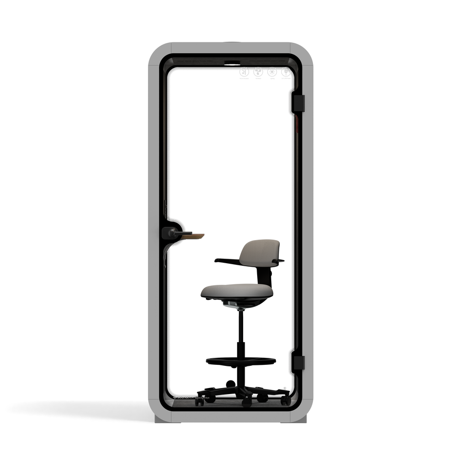 Oficina Pod Quell Acústico Light Grey / With Furniture | Upgraded Device Shelf / Dark Grey