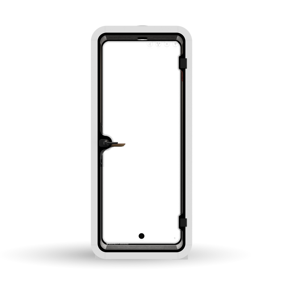 Oficina Pod Quell Acústico White / No Furniture | Upgraded Device Shelf / Dark Grey