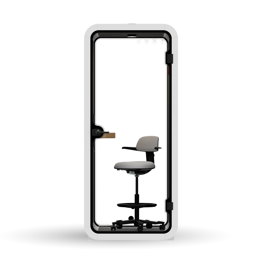 Oficina Pod Quell Acústico White / No Furniture / Dark Grey