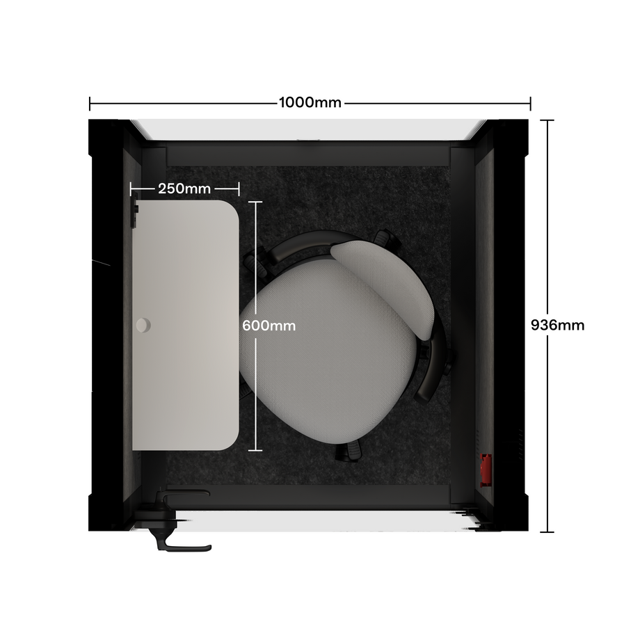 Oficina Pod Quell Acústico Wooden / With Furniture | Upgraded Device Shelf / Dark Grey