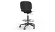 arhus Swivel Counter Stool by Quell Design in black positioned around a modern kitchen island with wooden countertops and pendant lighting. Featuring a smooth moulded polypropylene seat, adjustable gas-lift height, 360-degree swivel, integrated footrest ring, and sturdy five-star base, this Scandinavian-inspired stool blends ergonomic comfort with minimalist contemporary style for residential and commercial interiors.