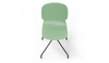 Aarhus Eiffel Chair by Quell Design – a modern Scandinavian-style chair in morandi green with a sculpted polypropylene shell and iconic “Eiffel” steel rod base in powder-coated finish. The contoured ergonomic seat and minimalist frame combine strength, elegance, and everyday functionality for contemporary dining, task, or educational spaces.