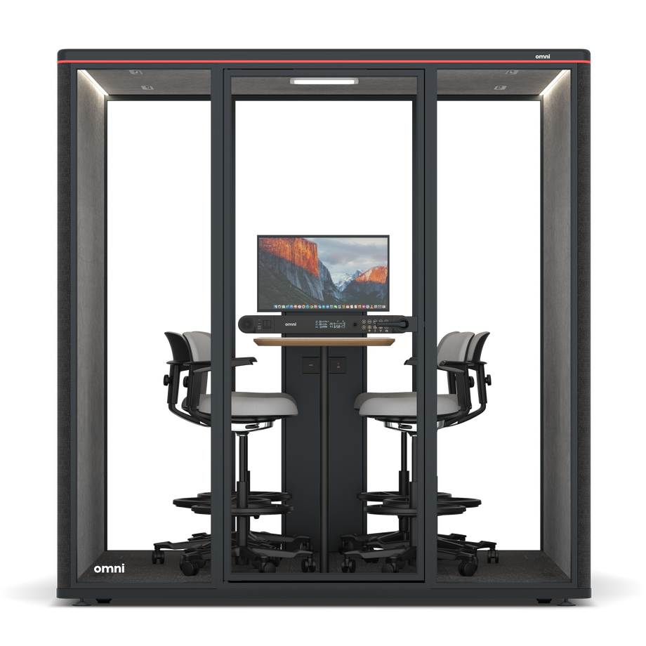 Omni SixCounter Meeting Table (+ Monitor Stand) / Gabriel Medley Black / #a49f98