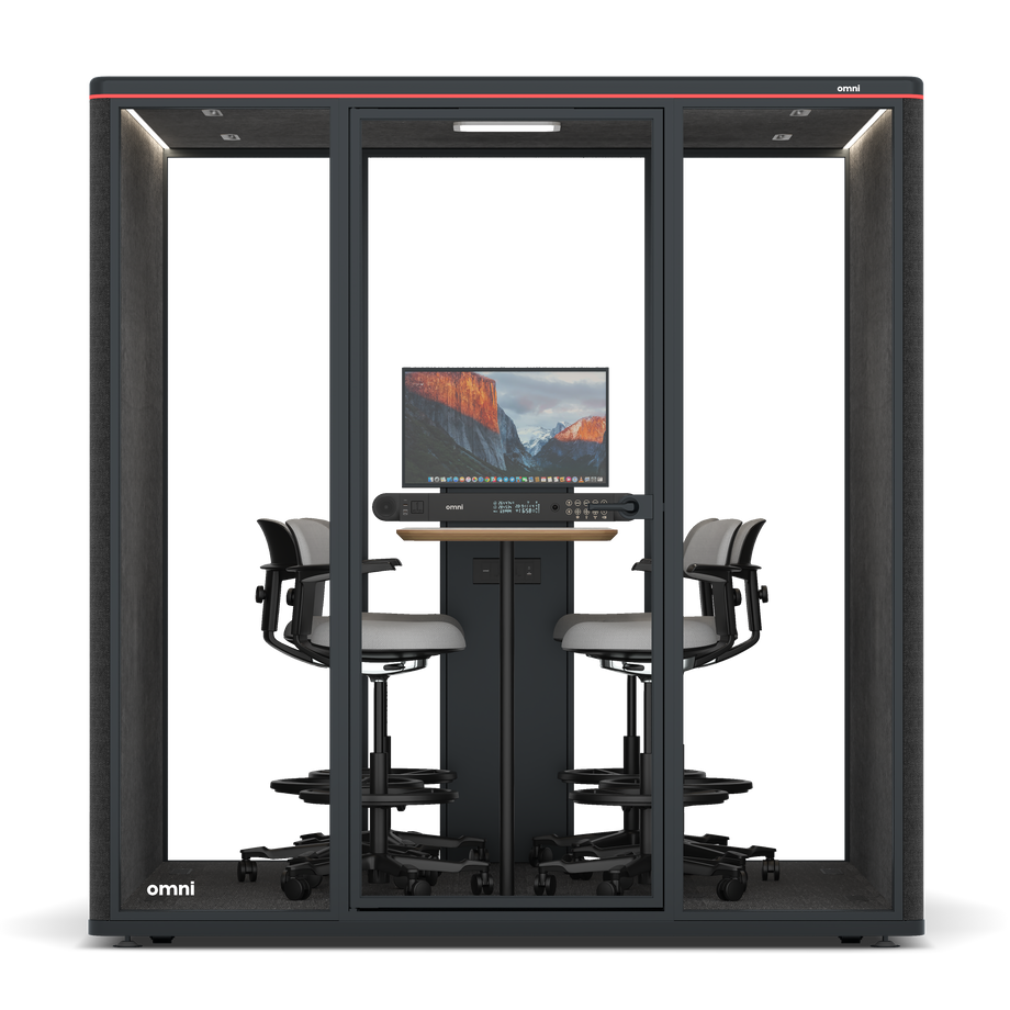 Omni SixCounter Meeting Table (+ Monitor Stand) / Gabriel Medley Black / #615f5d