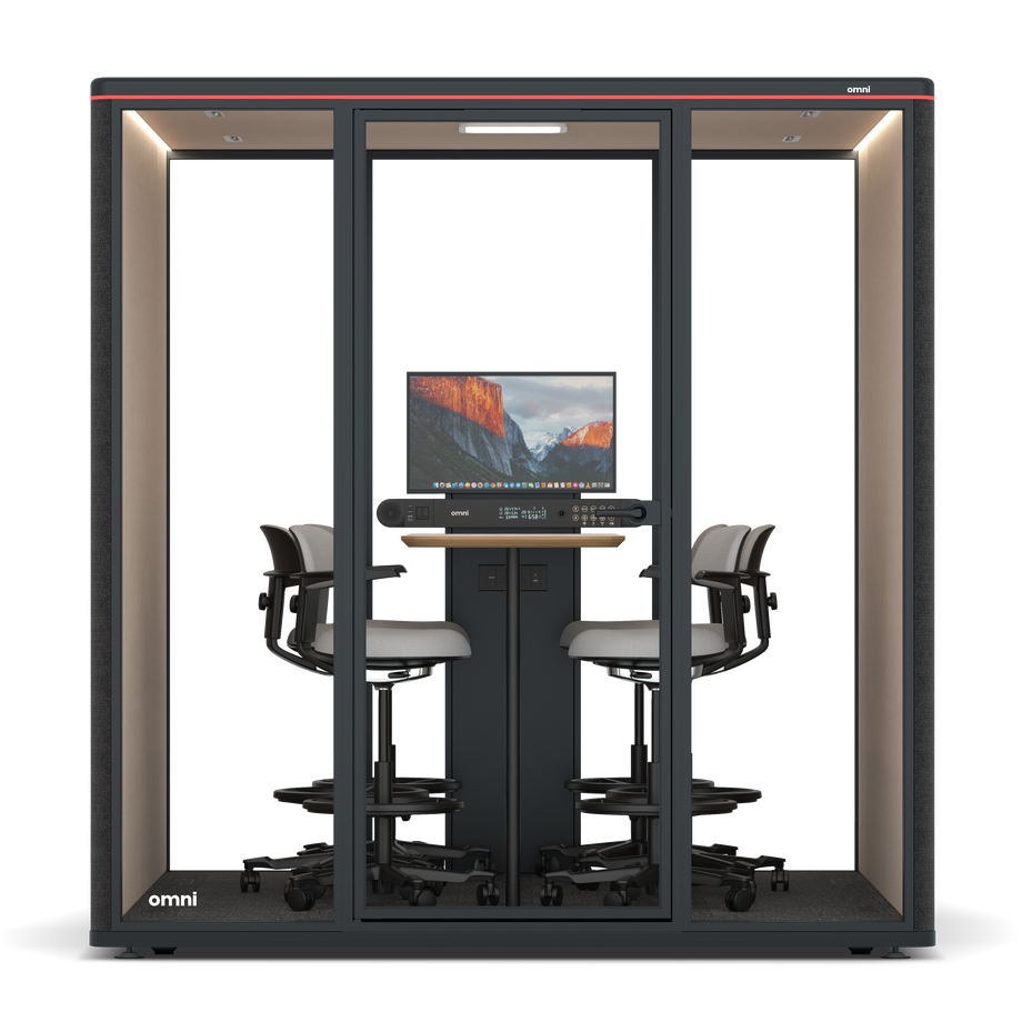 Omni SixCounter Meeting Table (+ Monitor Stand) / Gabriel Medley Black / #a18e7e
