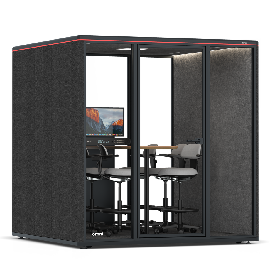 Omni SixCounter Meeting Table (+ Monitor Stand) / Gabriel Medley Black / #615f5d