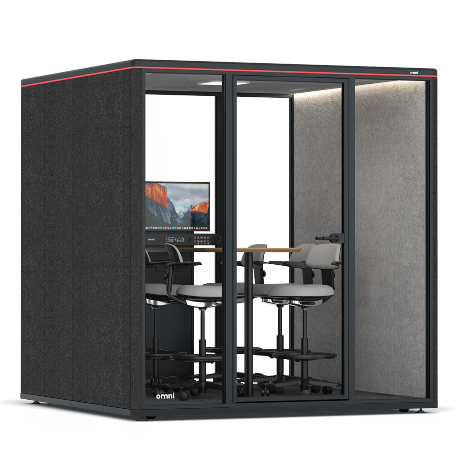 Omni SixCounter Meeting Table (+ Monitor Stand) / Gabriel Medley Black / #a49f98