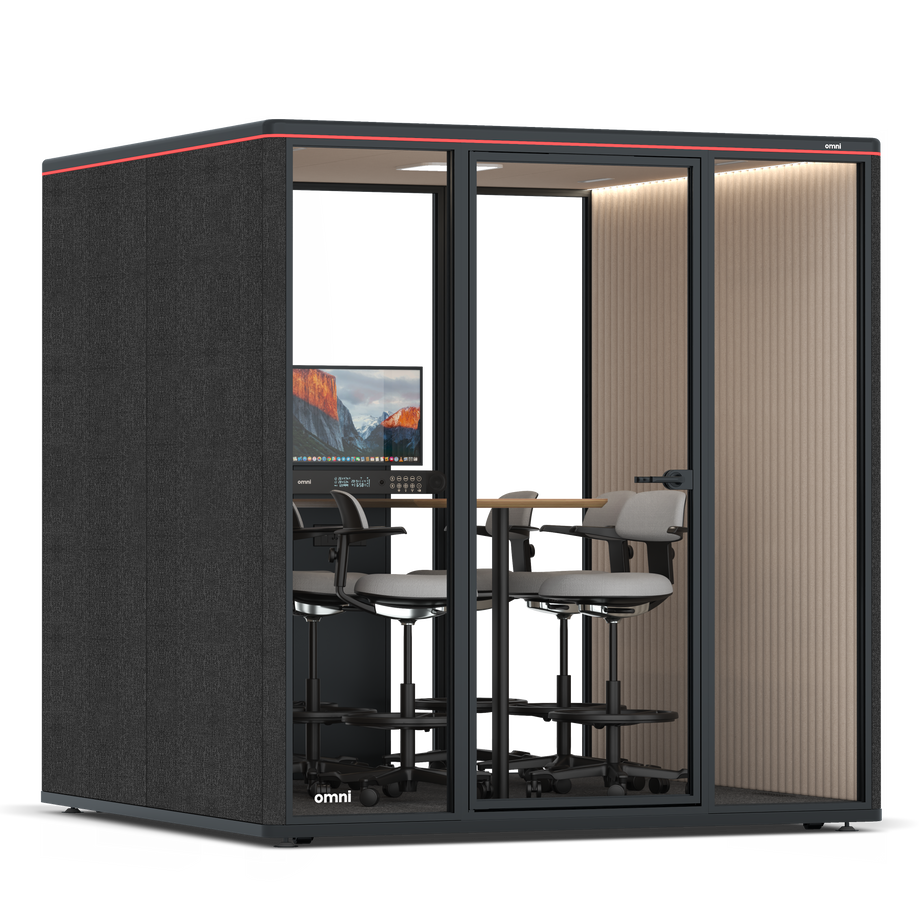 Omni SixCounter Meeting Table (+ Monitor Stand) / Gabriel Medley Black / #a18e7e