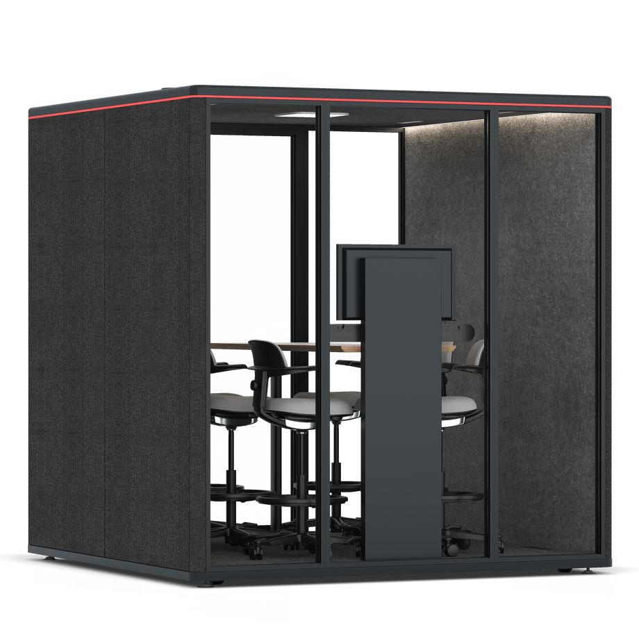 Omni SixCounter Meeting Table (+ Monitor Stand) / Gabriel Medley Black / #615f5d