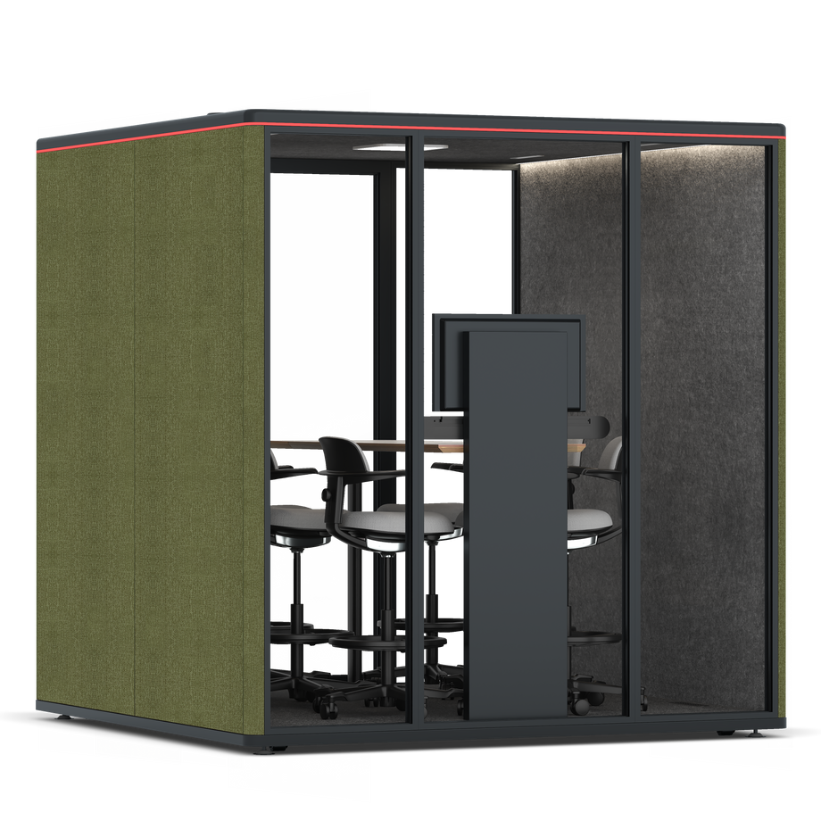 Omni SixCounter Meeting Table (+ Monitor Stand) / Gabriel Medley Meadow Green / #615f5d