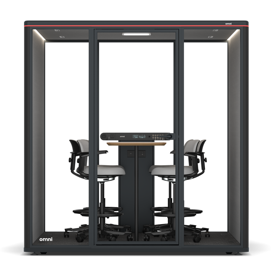 Omni SixCounter Meeting Table / RAL Black / #6d6c69