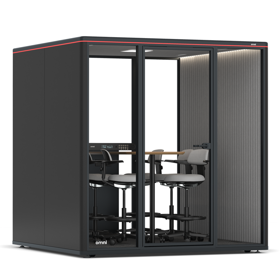 Omni SixCounter Meeting Table / RAL Black / #6d6c69