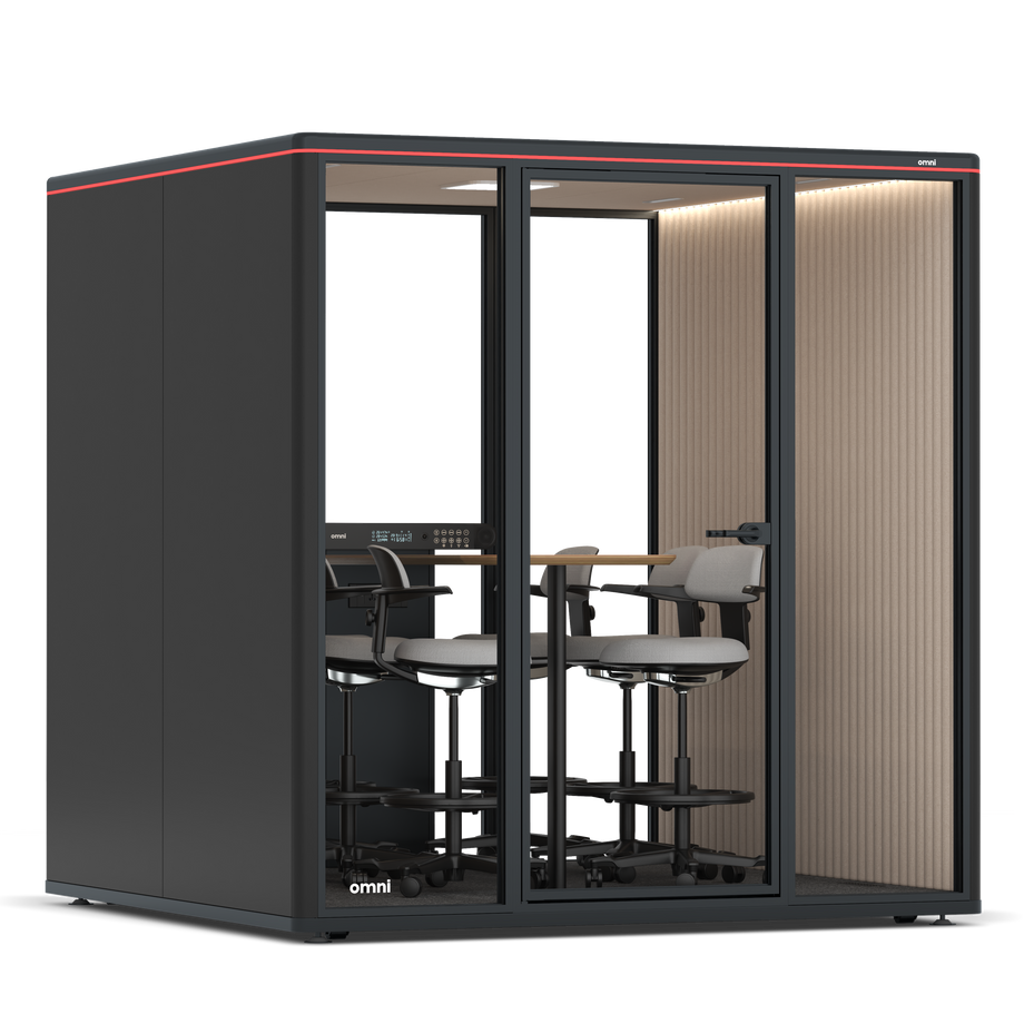 Omni SixCounter Meeting Table / RAL Black / #a18e7e