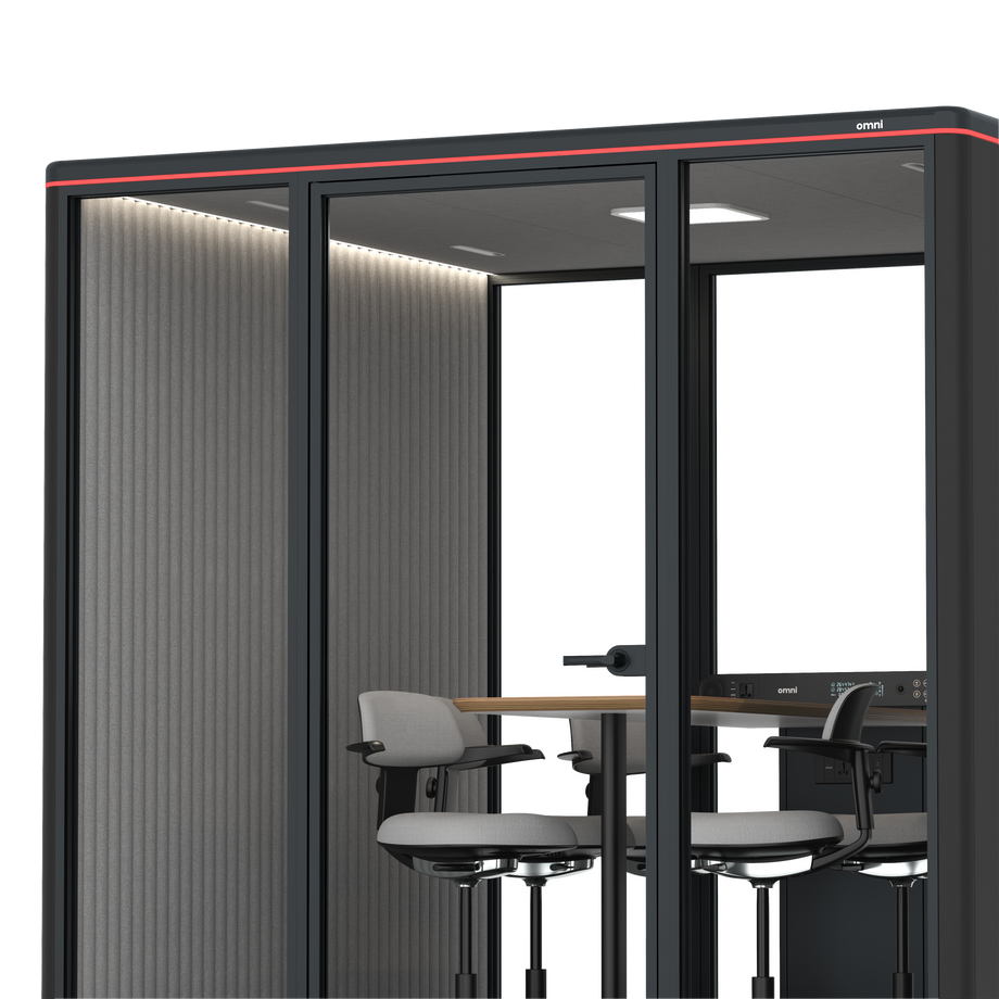 Omni SixCounter Meeting Table / RAL Black / #6d6c69