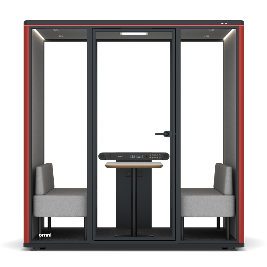 Omni SixSofa / RAL Tomato Red / #6d6c69