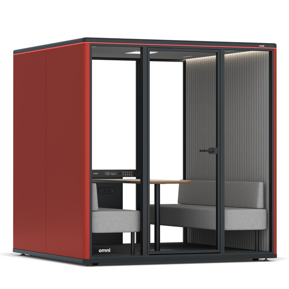 Omni SixSofa / RAL Tomato Red / #6d6c69