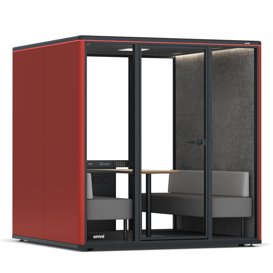 Omni SixSofa / RAL Tomato Red / #615f5d