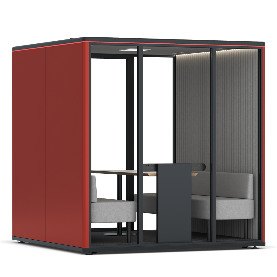 Omni SixSofa / RAL Tomato Red / #6d6c69