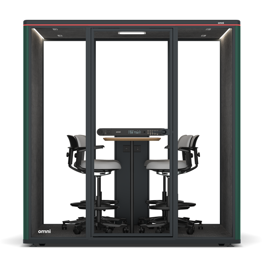 Omni SixCounter Meeting Table / RAL Moss Green / #615f5d