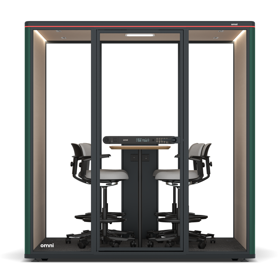 Omni SixCounter Meeting Table / RAL Moss Green / #a18e7e