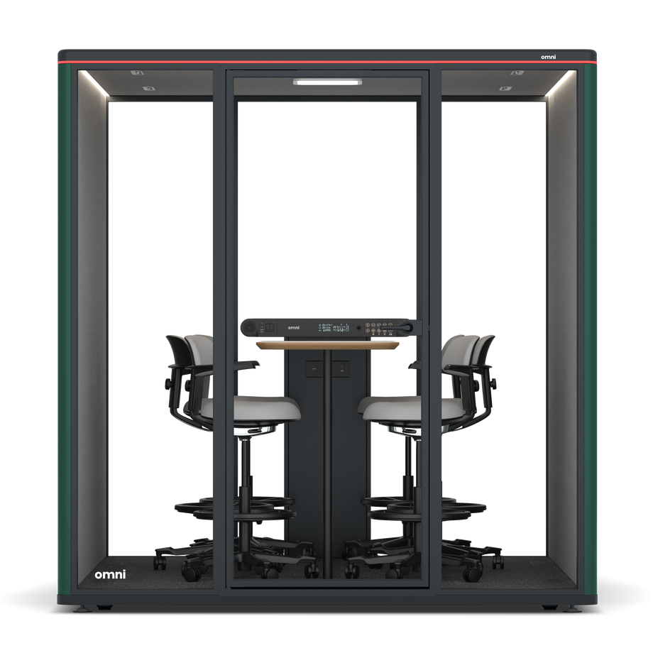 Omni SixCounter Meeting Table / RAL Moss Green / #6d6c69