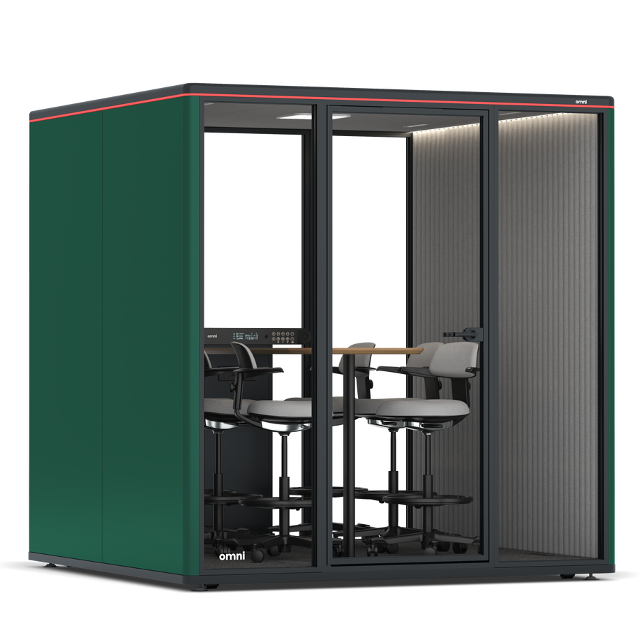 Omni SixCounter Meeting Table / RAL Moss Green / #6d6c69