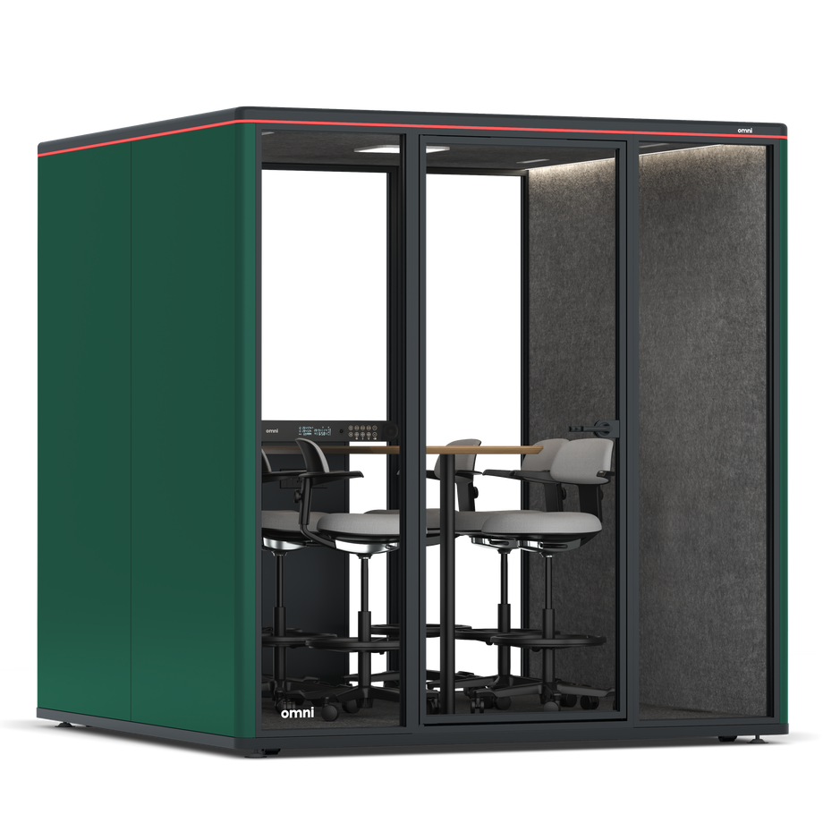 Omni SixCounter Meeting Table / RAL Moss Green / #615f5d