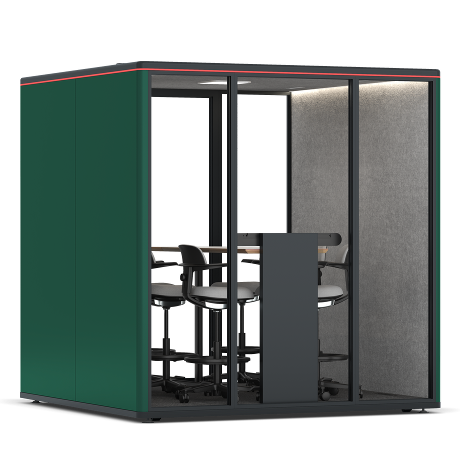Omni SixCounter Meeting Table / RAL Moss Green / #a49f98