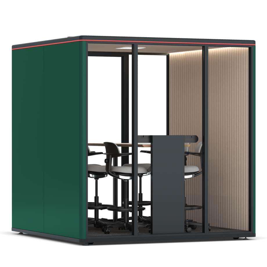 Omni SixCounter Meeting Table / RAL Moss Green / #a18e7e