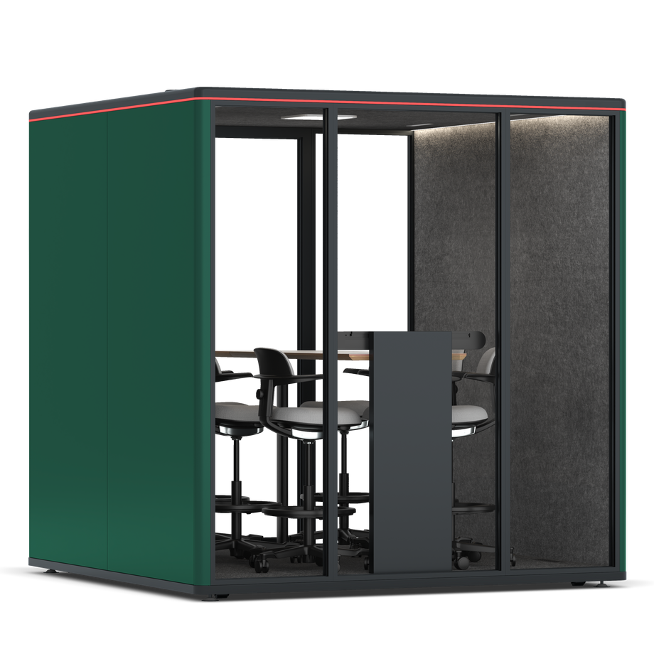 Omni SixCounter Meeting Table / RAL Moss Green / #615f5d