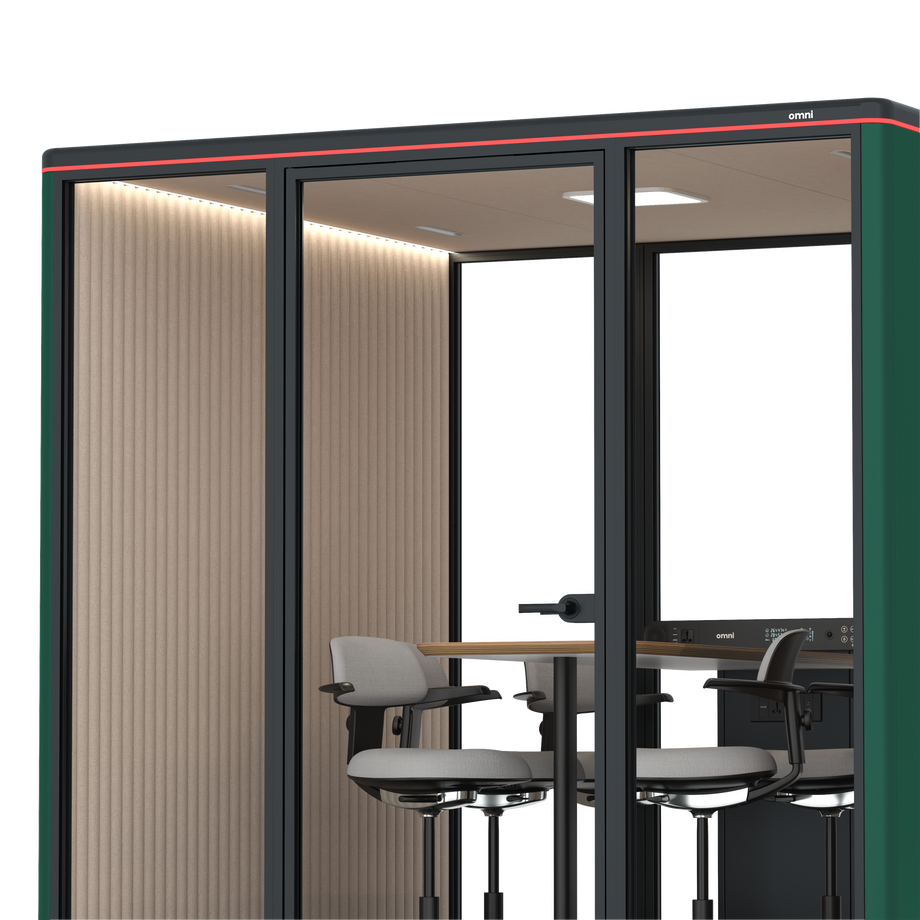 Omni SixCounter Meeting Table / RAL Moss Green / #a18e7e
