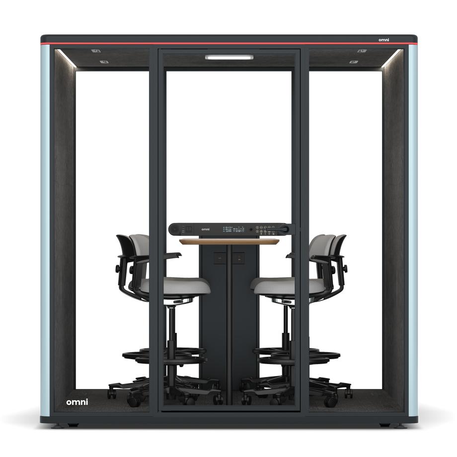 Omni SixCounter Meeting Table / RAL Grey Blue / #615f5d
