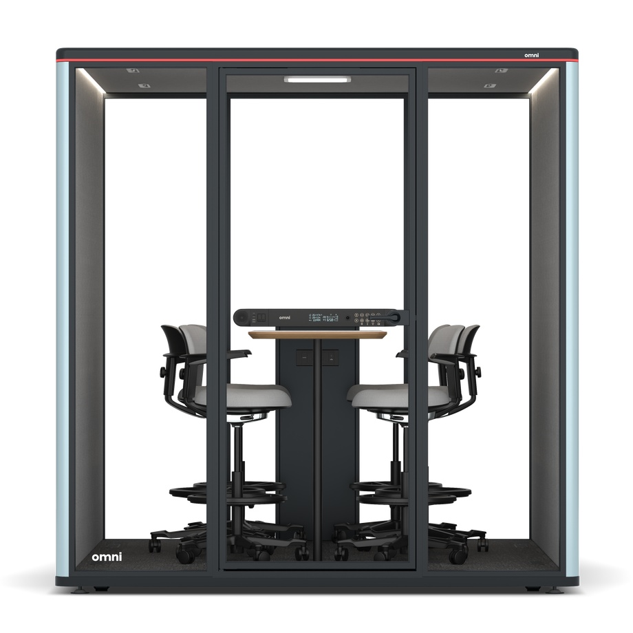 Omni SixCounter Meeting Table / RAL Grey Blue / #6d6c69
