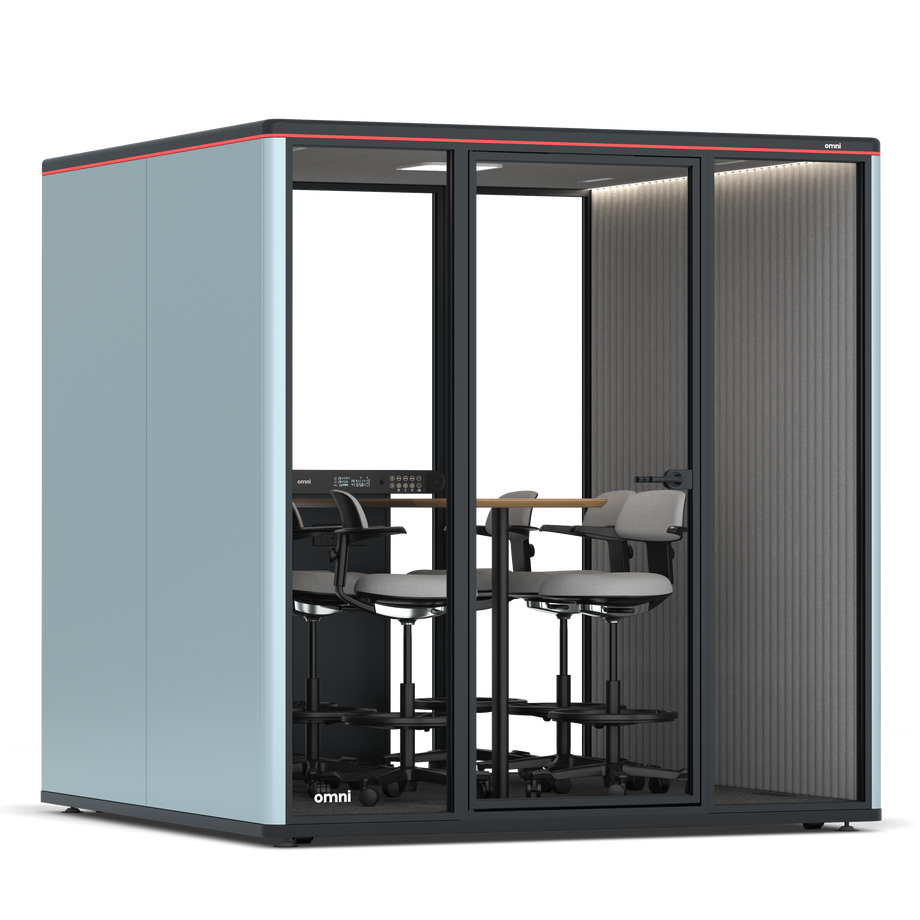 Omni SixCounter Meeting Table / RAL Grey Blue / #6d6c69