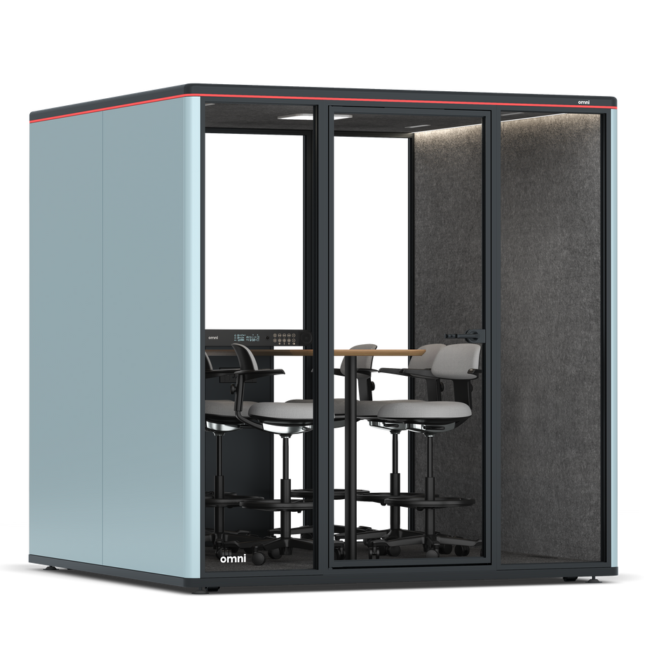 Omni SixCounter Meeting Table / RAL Grey Blue / #615f5d
