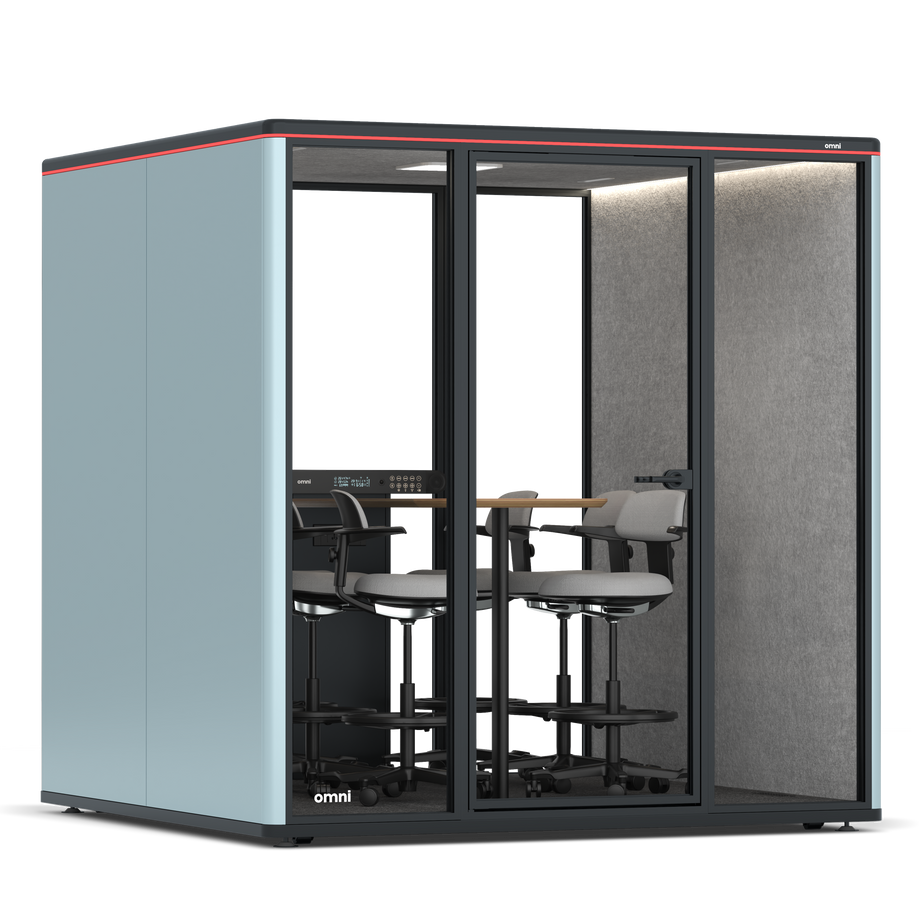 Omni SixCounter Meeting Table / RAL Grey Blue / #a49f98
