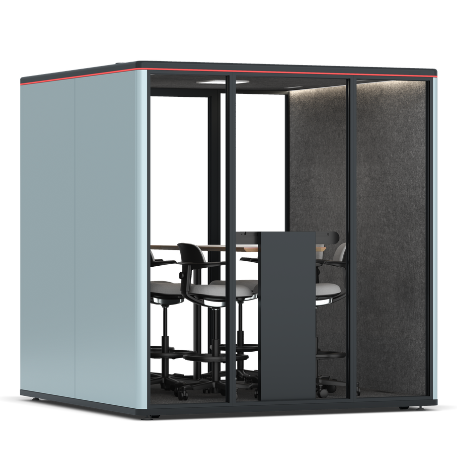Omni SixCounter Meeting Table / RAL Grey Blue / #615f5d
